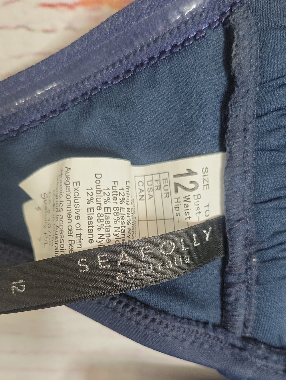 Seafolly Navy Halter Bandeau Bikini US Size 8 - Picture 9 of 11